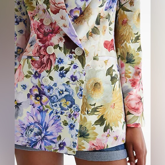 Express Floral Double Breasted Blazer NWT - Picture 8 of 8